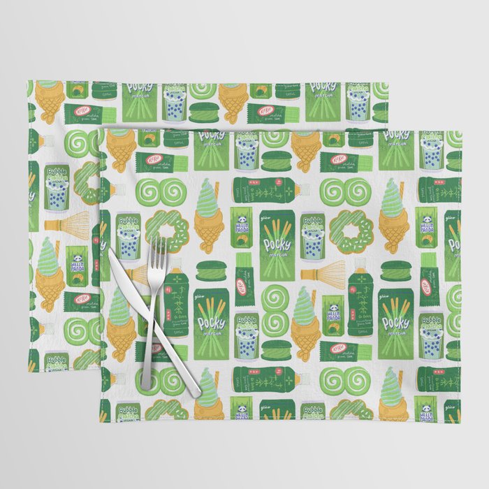 Matcha Green Tea Snacks Placemat Gallery Image 1