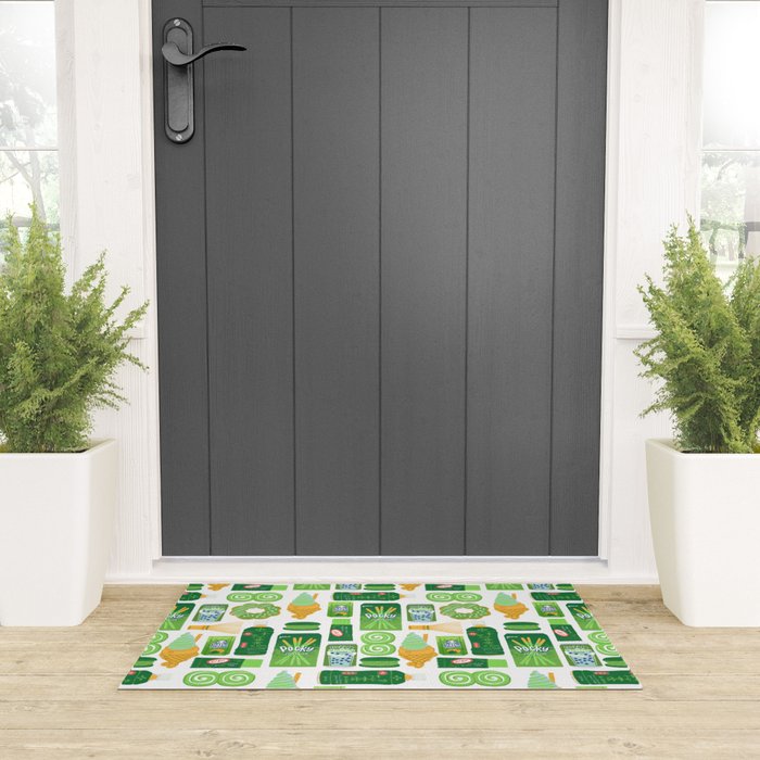 Matcha Green Tea Snacks Welcome Mat Gallery Image 3