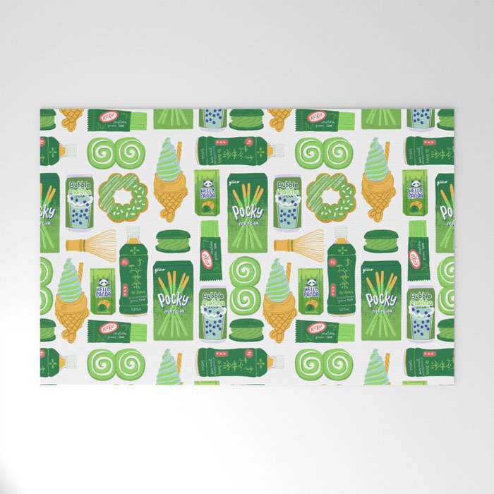Matcha Green Tea Snacks Welcome Mat Gallery Image 1