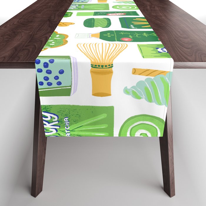 Matcha Green Tea Snacks Table Runner Gallery Image 1