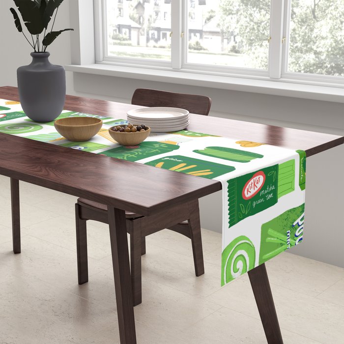 Matcha Green Tea Snacks Table Runner Gallery Image 2