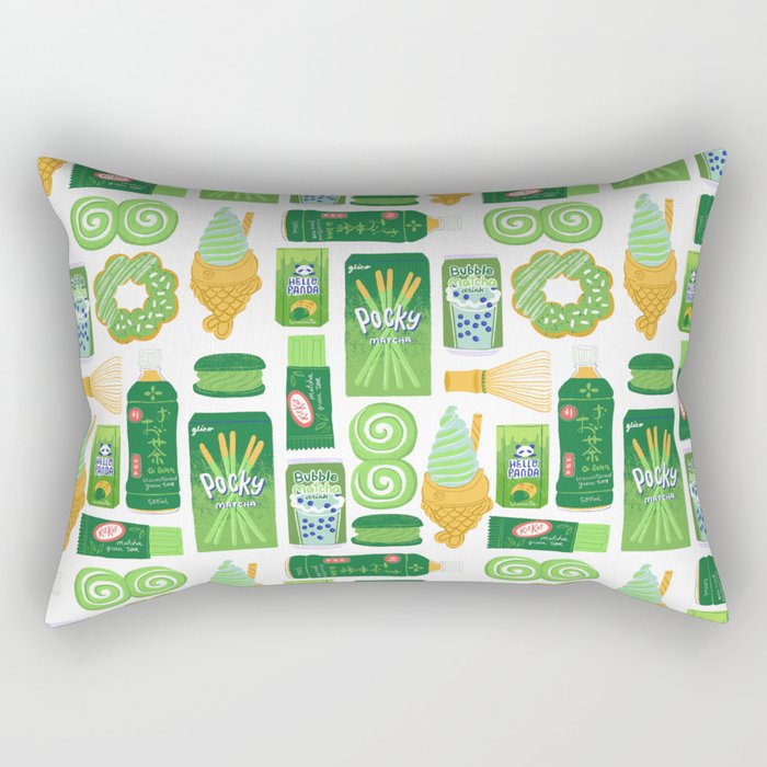 Matcha Green Tea Snacks Rectangular Pillow Gallery Image 2