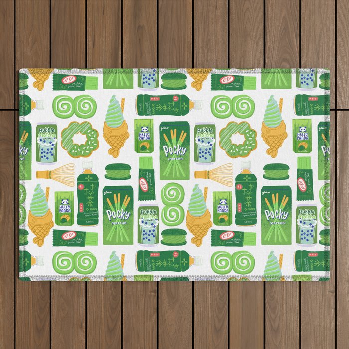 Matcha Green Tea Snacks Outdoor Rug Gallery Image 1