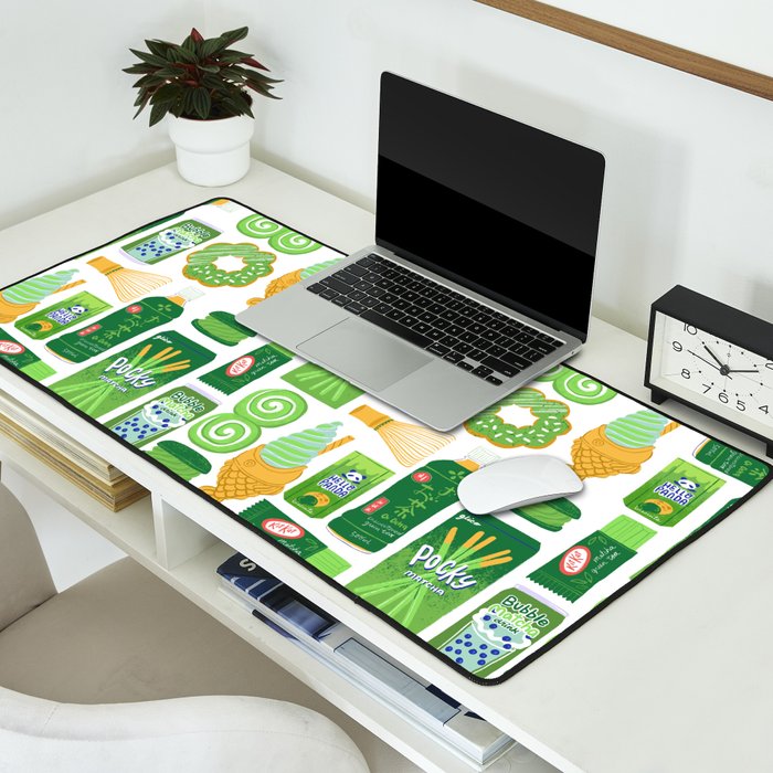 Matcha Green Tea Snacks Desk Mat Gallery Image 2
