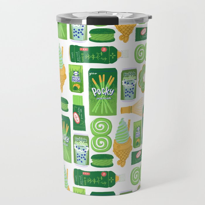 Matcha Green Tea Snacks Travel Mug Gallery Image 1