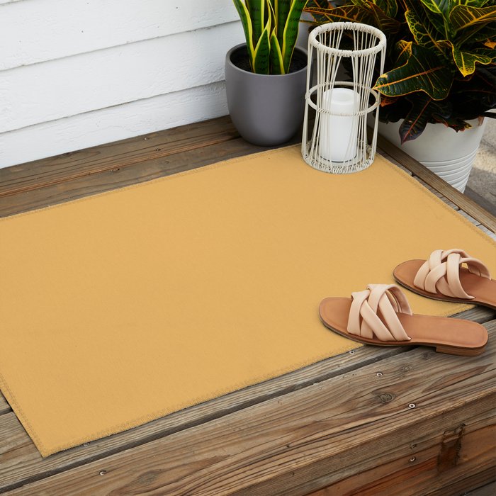 Solid Wheatberry Outdoor Rug Gallery Image 2