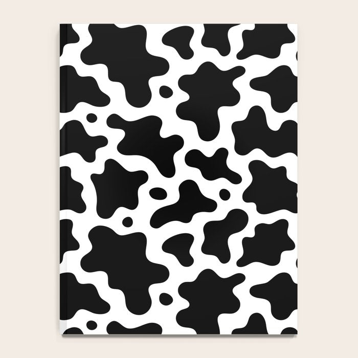 Abstract black and white cow print pattern Notebook Gallery Image 4