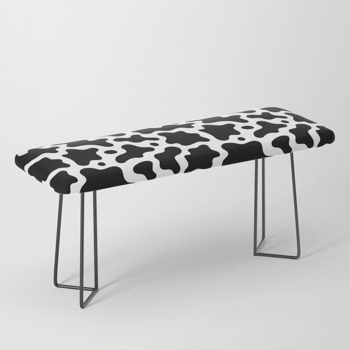 Abstract black and white cow print pattern Bench Gallery Image 1