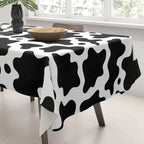 Abstract black and white cow print pattern Tablecloth Gallery Image 3
