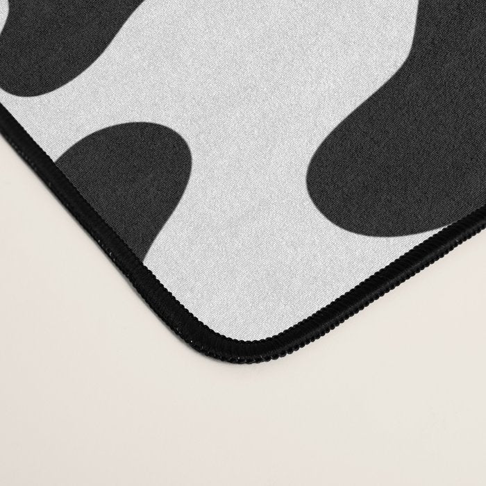 Abstract black and white cow print pattern Desk Mat Gallery Image 4