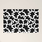 Abstract black and white cow print pattern Welcome Mat Gallery Image 1