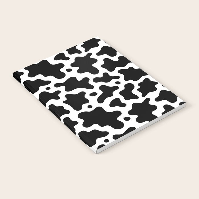 Abstract black and white cow print pattern Notebook Gallery Image 2