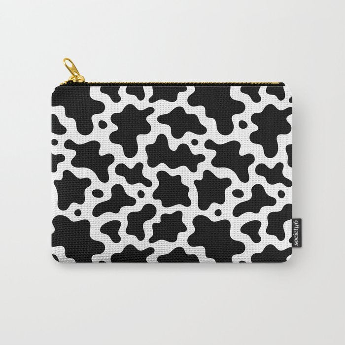 Abstract black and white cow print pattern Carry All Pouch Gallery Image 1