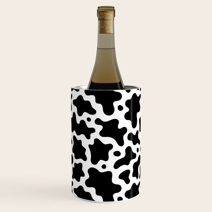 Abstract black and white cow print pattern Wine Chiller Gallery Image 2