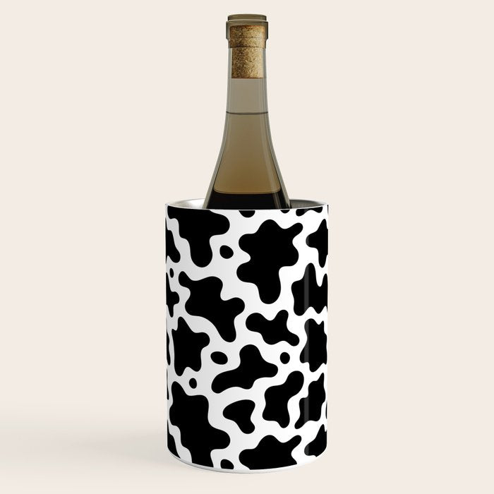Abstract black and white cow print pattern Wine Chiller Gallery Image 3