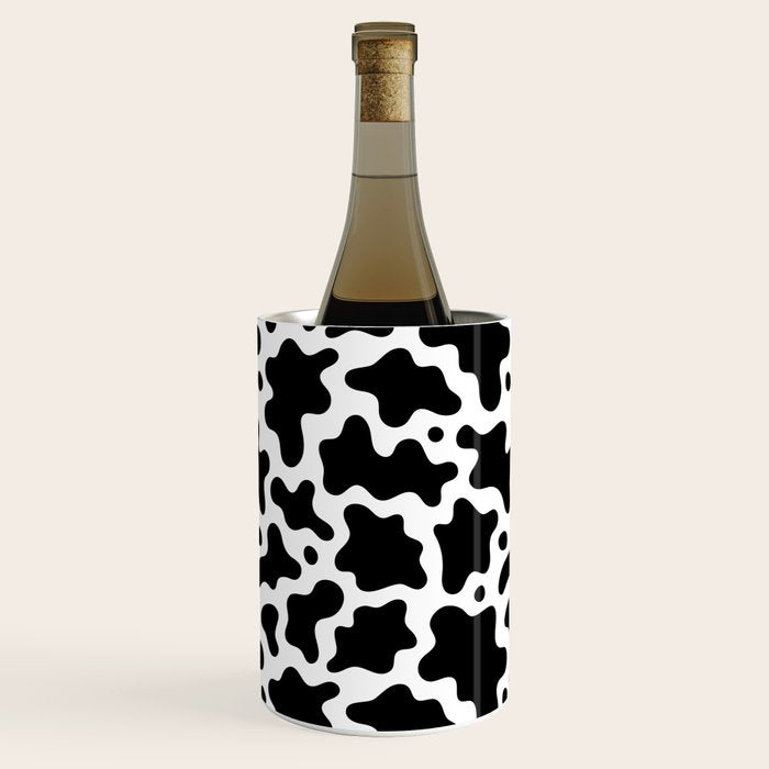 Abstract black and white cow print pattern Wine Chiller Gallery Image 1