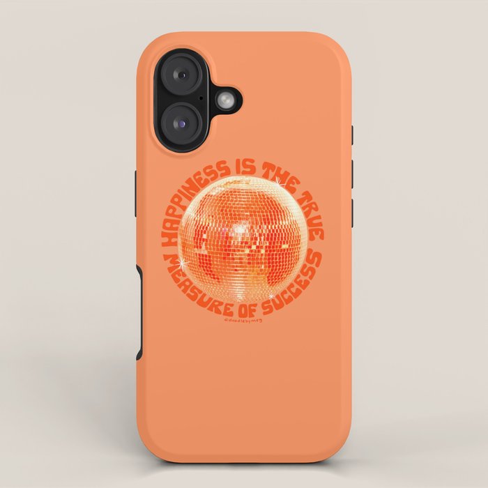 Happiness Is The True Measure of Success in Orange iPhone Case Gallery Image 1