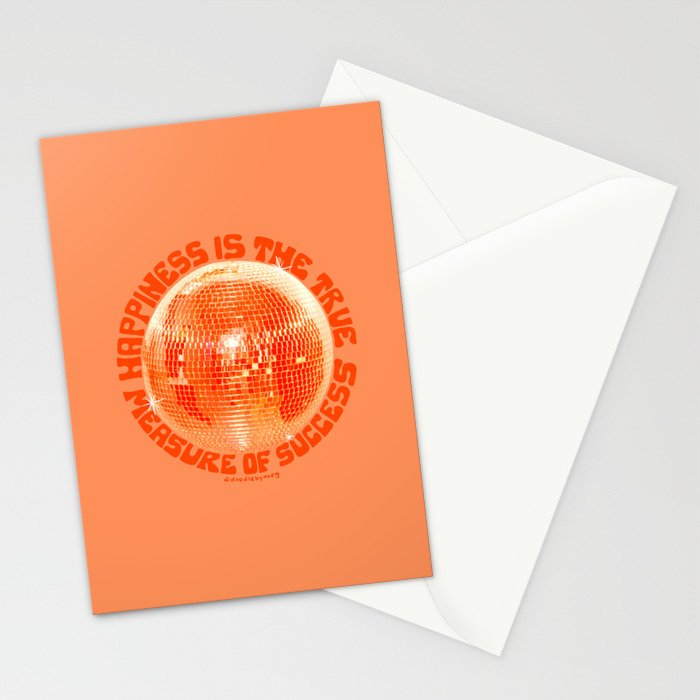 Happiness Is The True Measure of Success in Orange Stationery Card Gallery Image 2