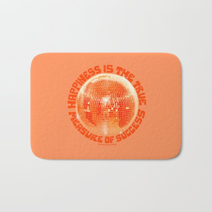 Happiness Is The True Measure of Success in Orange Bath Mat Gallery Image 1