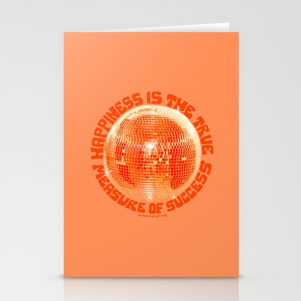 Happiness Is The True Measure of Success in Orange Stationery Card Gallery Image 2