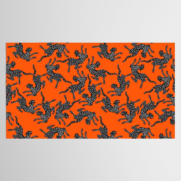 Fashionable black cheetah dance Tablecloth Gallery Image 2