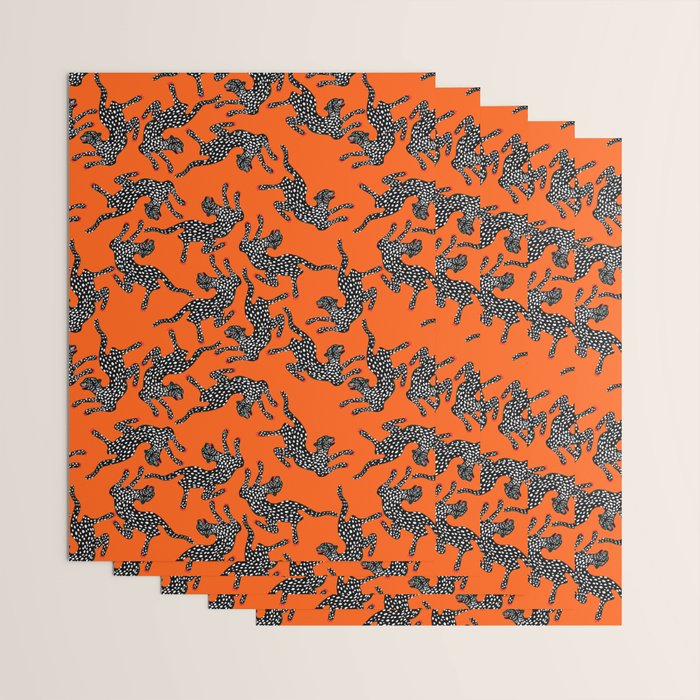 Fashionable black cheetah dance Wrapping Paper Gallery Image 3