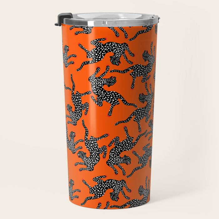 Fashionable black cheetah dance Travel Mug Gallery Image 3
