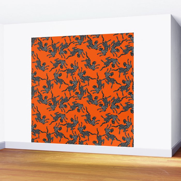 Fashionable black cheetah dance Wall Mural Gallery Image 2