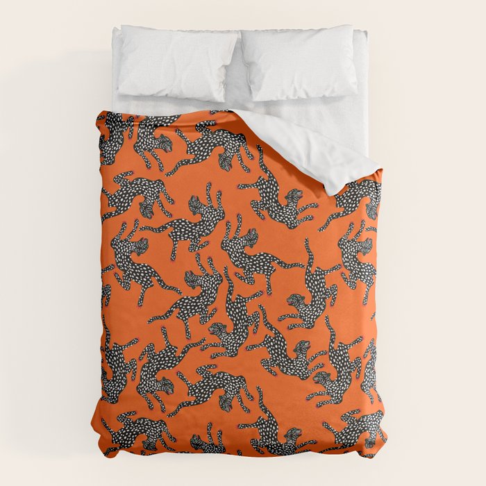 Fashionable black cheetah dance Duvet Cover Gallery Image 1