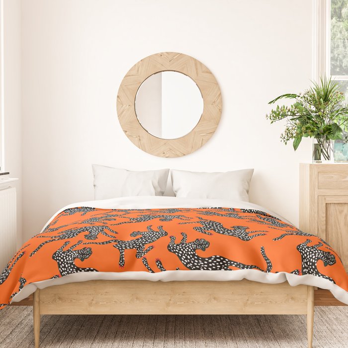Fashionable black cheetah dance Duvet Cover Gallery Image 3