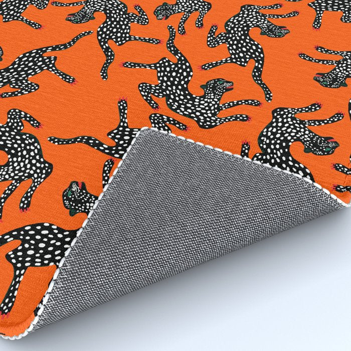 Fashionable black cheetah dance Rug Gallery Image 4