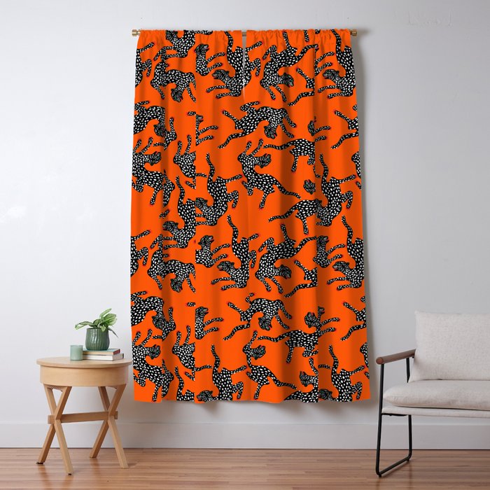 Fashionable black cheetah dance Window Curtain Gallery Image 5