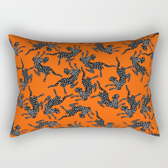 Fashionable black cheetah dance Rectangular Pillow Gallery Image 2