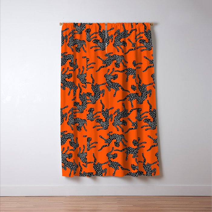 Fashionable black cheetah dance Window Curtain Gallery Image 3