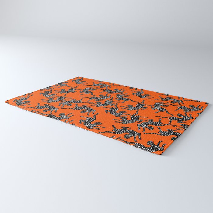 Fashionable black cheetah dance Rug Gallery Image 3