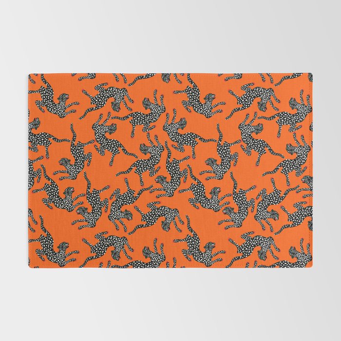 Fashionable black cheetah dance Rug Gallery Image 2