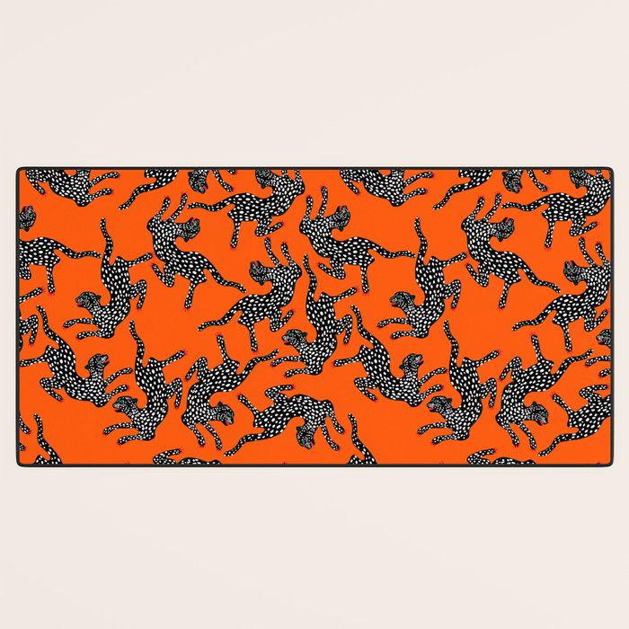 Fashionable black cheetah dance Desk Mat Gallery Image 3