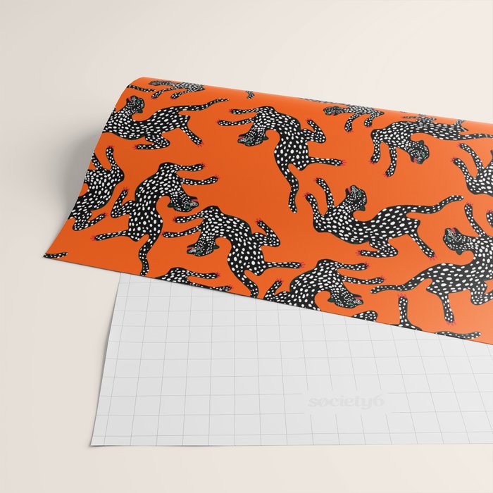 Fashionable black cheetah dance Wrapping Paper Gallery Image 2