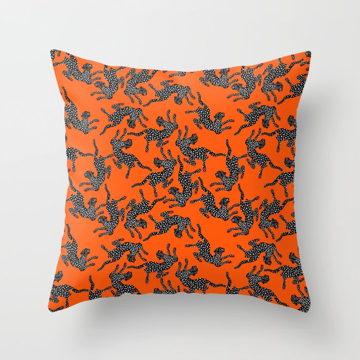 Fashionable black cheetah dance Throw Pillow Gallery Image 6