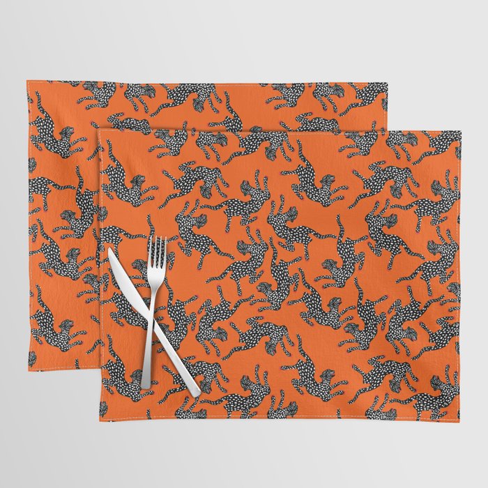 Fashionable black cheetah dance Placemat Gallery Image 1