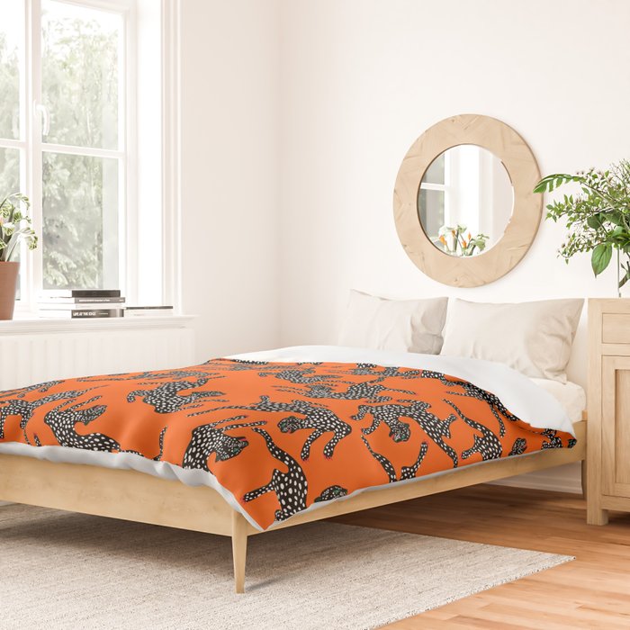 Fashionable black cheetah dance Duvet Cover Gallery Image 2