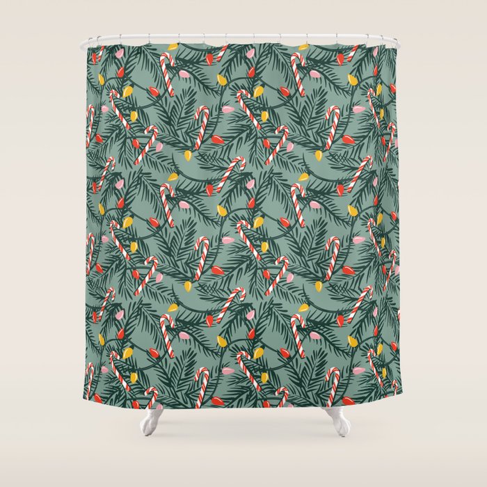 Candy Cane Christmas Shower Curtain Gallery Image 1