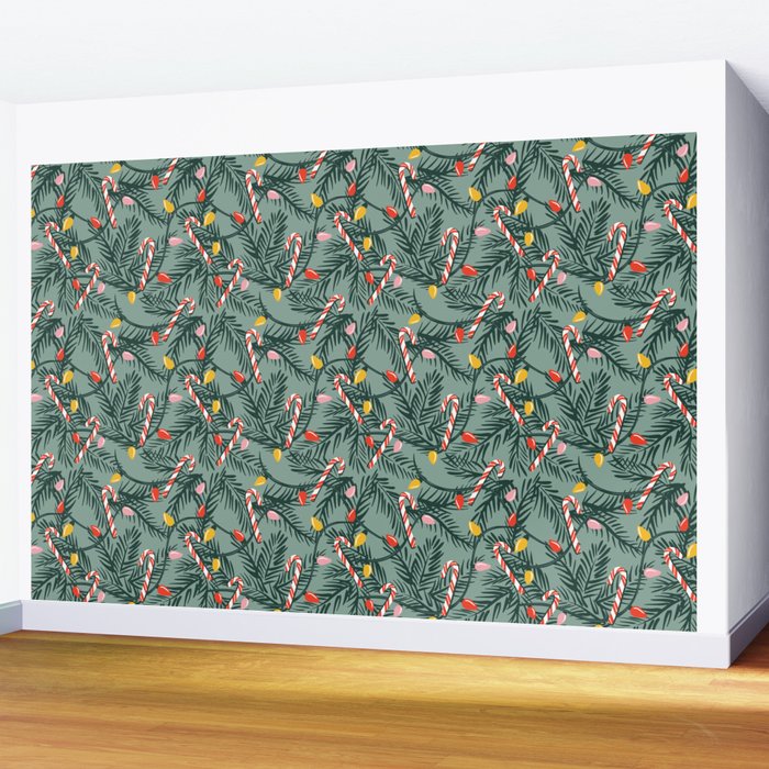 Candy Cane Christmas Wall Mural Gallery Image 2