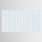 Delicate floral bouquets with vertical stripes - white jade green blue pattern Tablecloth Gallery Image 2