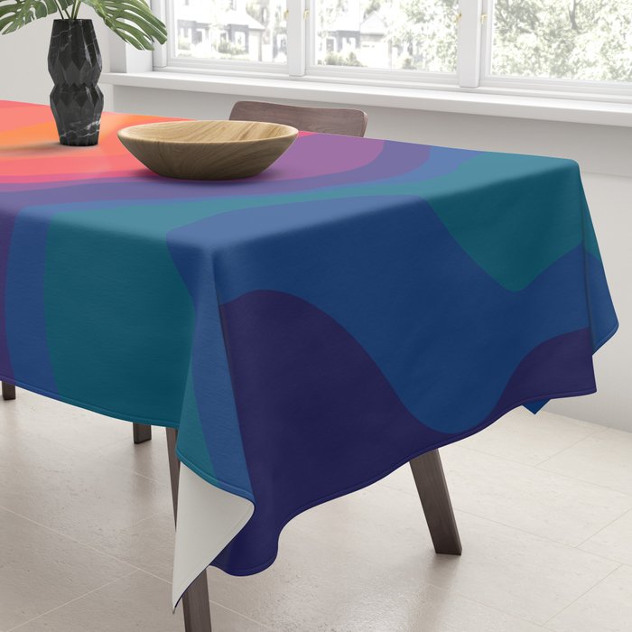 Sacred Geometric Waves: Retro 80s Edition Tablecloth Gallery Image 3