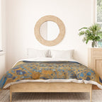 Klimt Black Cat Wearing Geometric Blue and Gold Duvet Cover Gallery Image 3