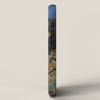 Klimt Black Cat Wearing Geometric Blue and Gold iPhone Case Gallery Image 2