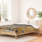 Klimt Black Cat Wearing Geometric Blue and Gold Duvet Cover Gallery Image 2