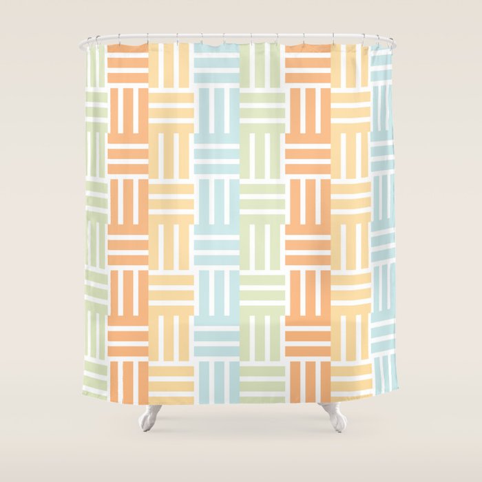 Grid on Pastels Shower Curtain Gallery Image 1