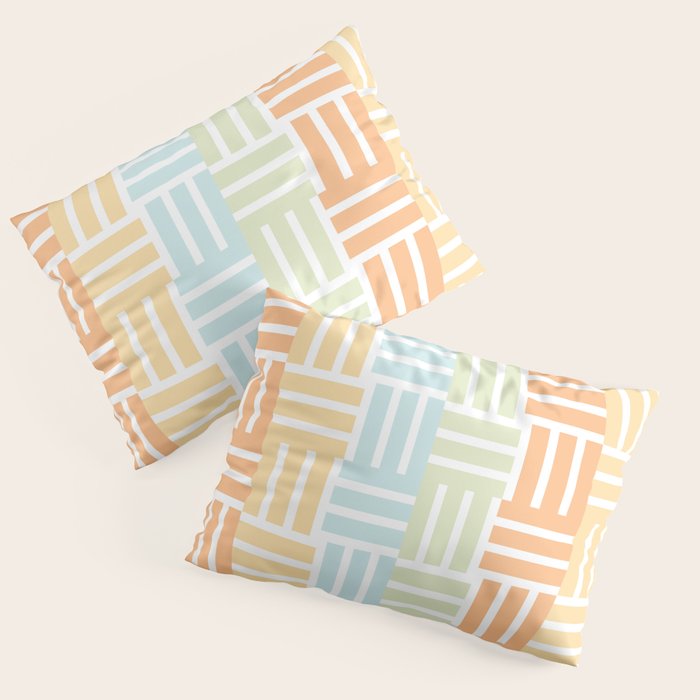 Grid on Pastels Pillow Sham Gallery Image 1